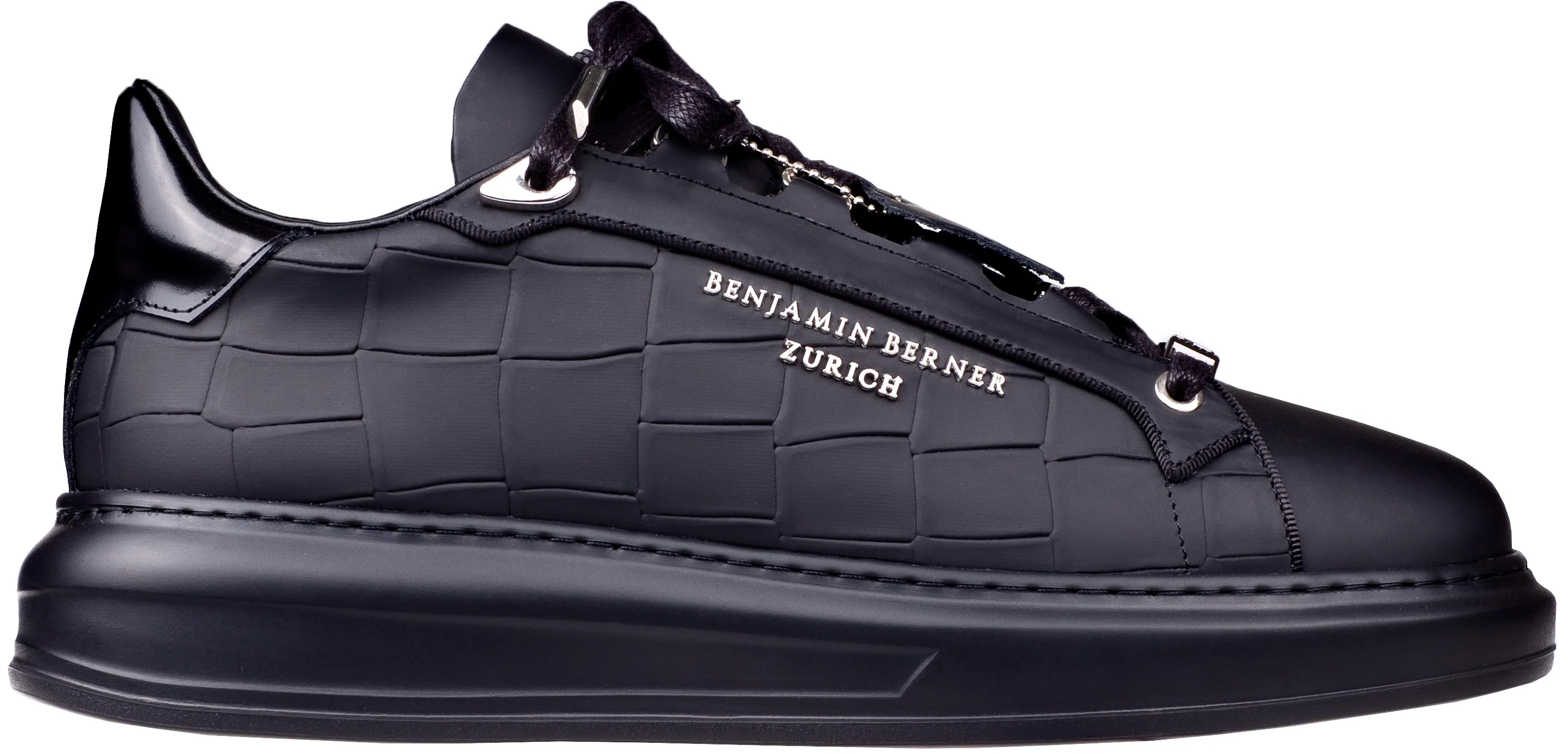 BNJ ACHILLE ALL BLACK MATT CROCODILE - Image 2
