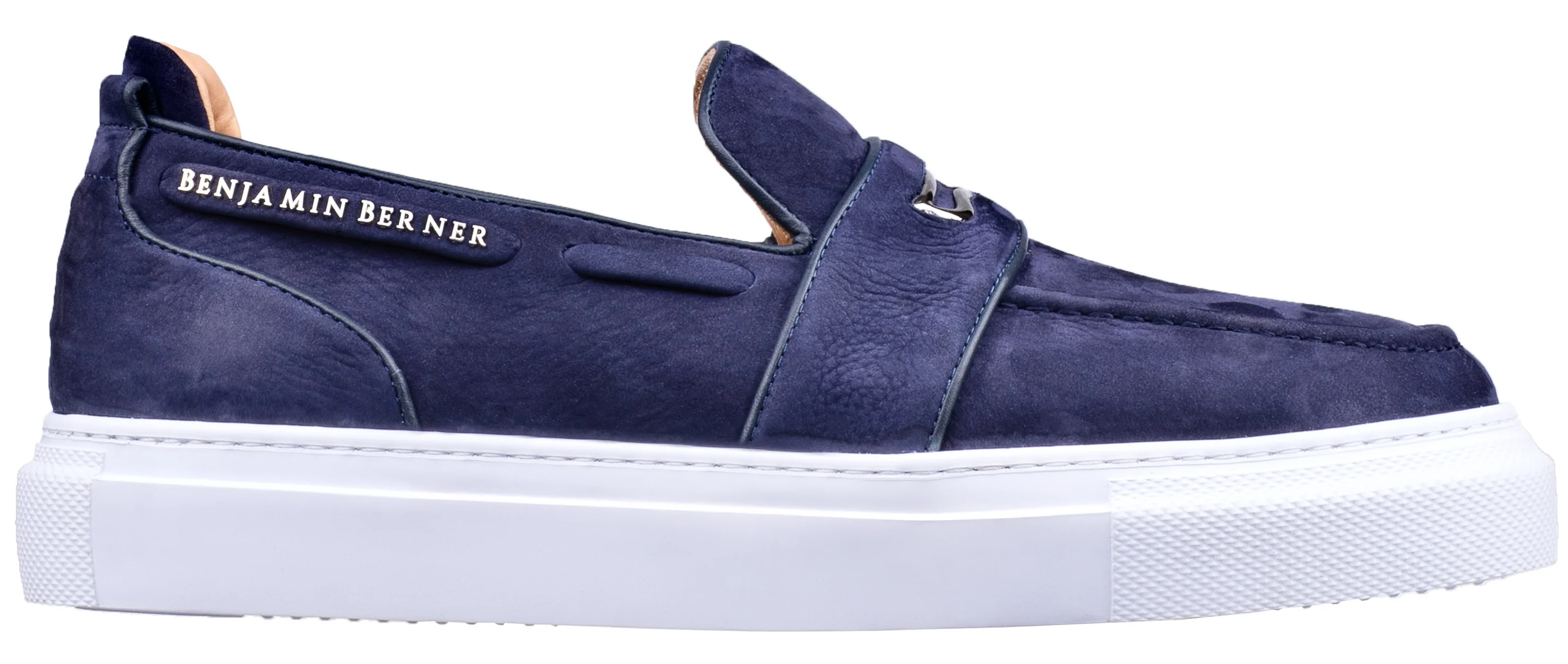 BNJ ENZO MIDNIGHT BLUE NUBUCK PENNY LOAFER - Image 4