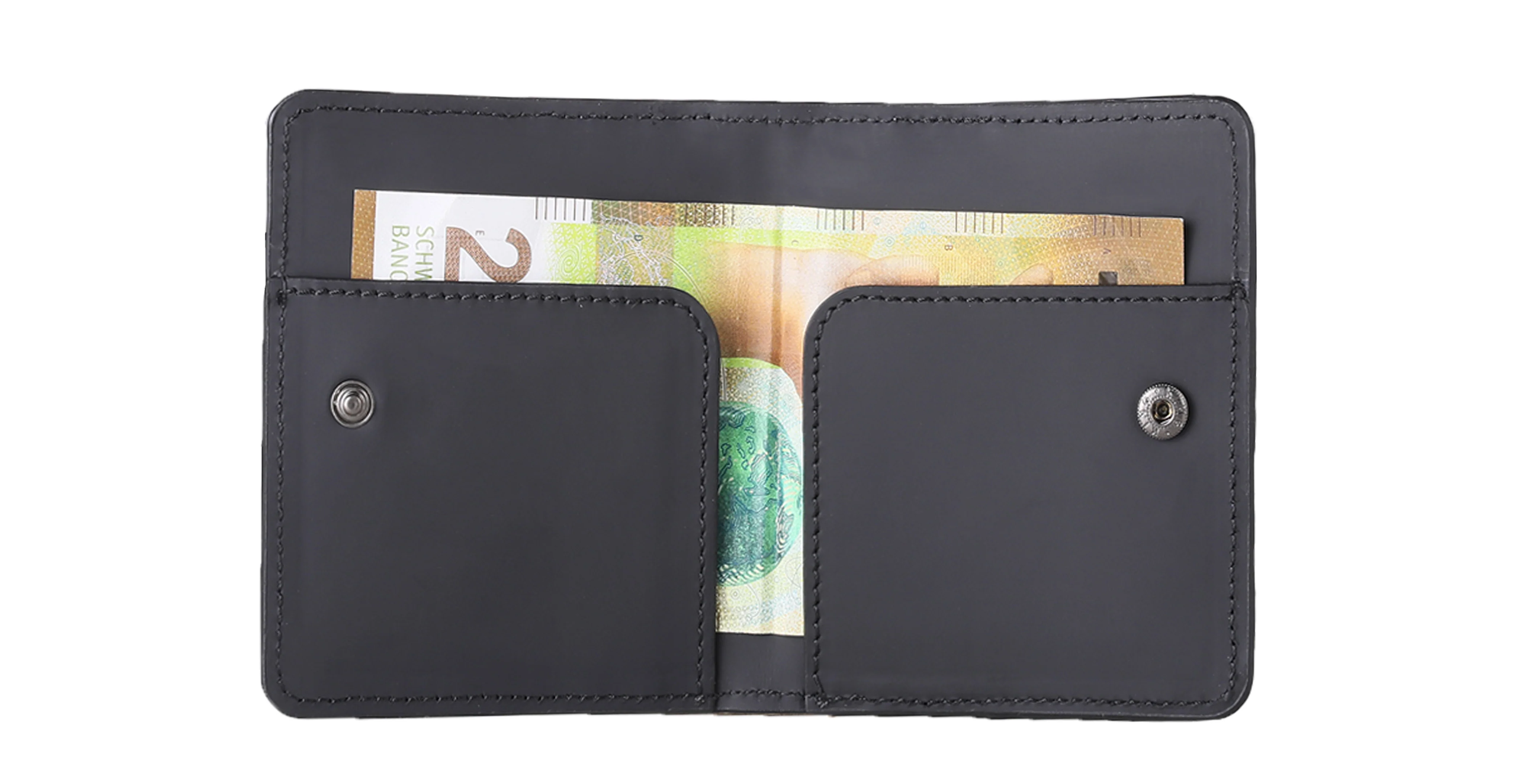 BNJ FLAP WALLET BLACK ALLIGATOR EFFECT CALFSKIN - Image 3