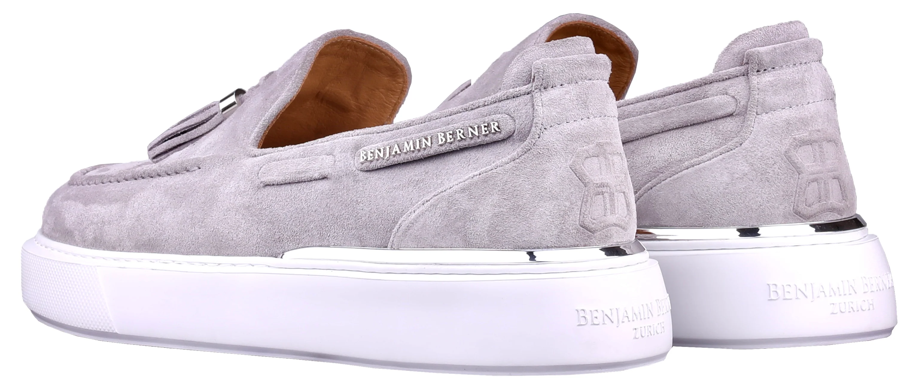 BNJ ORION ICE GREY SUEDE TASSEL LOAFER - Image 3