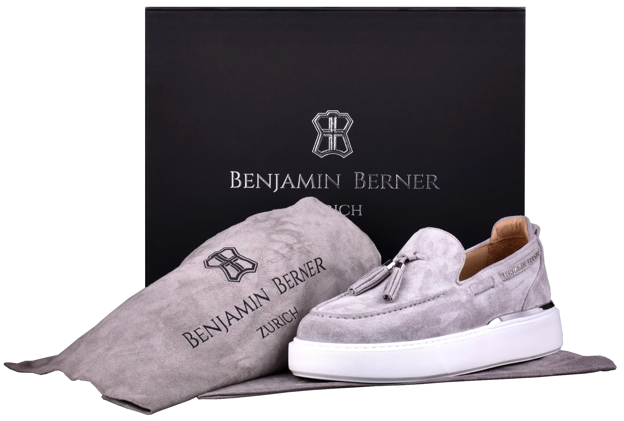 BNJ ORION ICE GREY SUEDE TASSEL LOAFER - Image 4