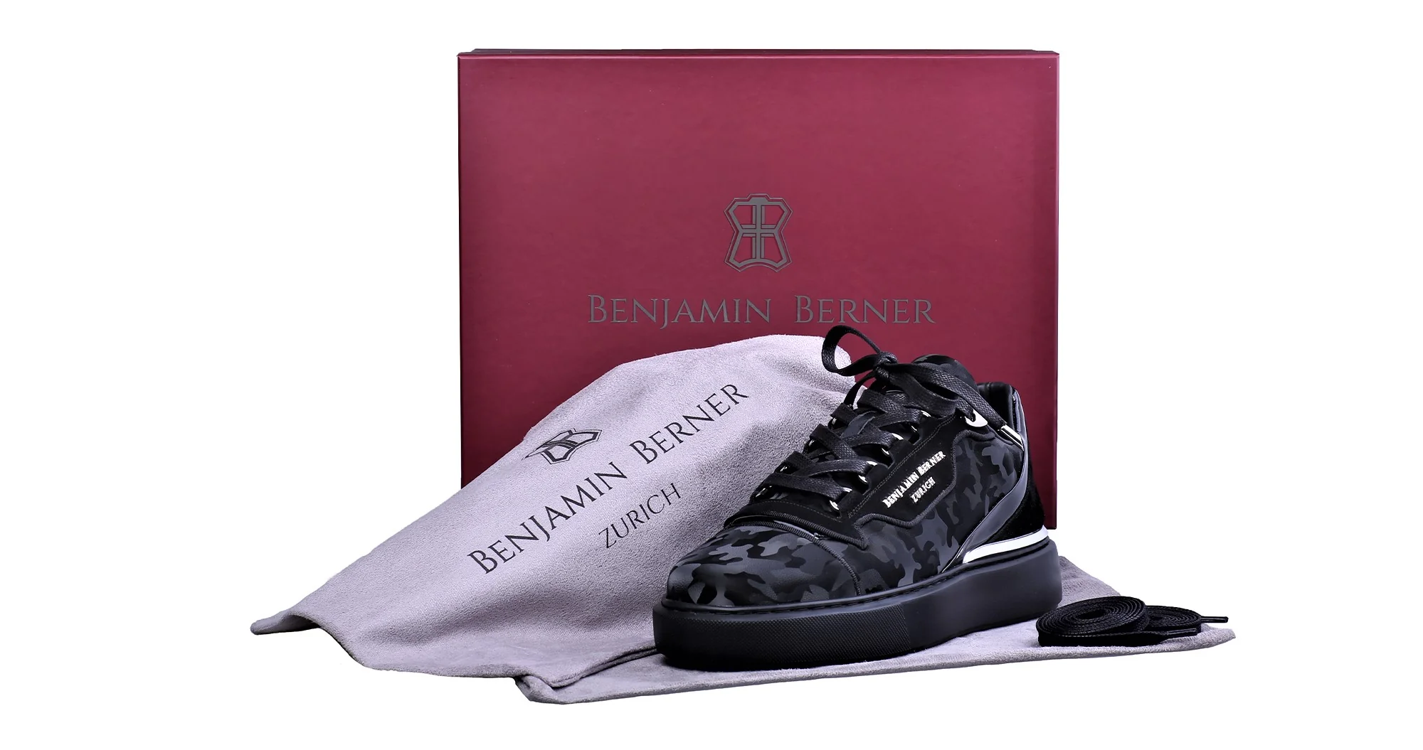 BNJ RAPHAEL Low-Top ALL BLACK REFLECTIVE CAMOUFLAGE CALFSKIN - Image 4