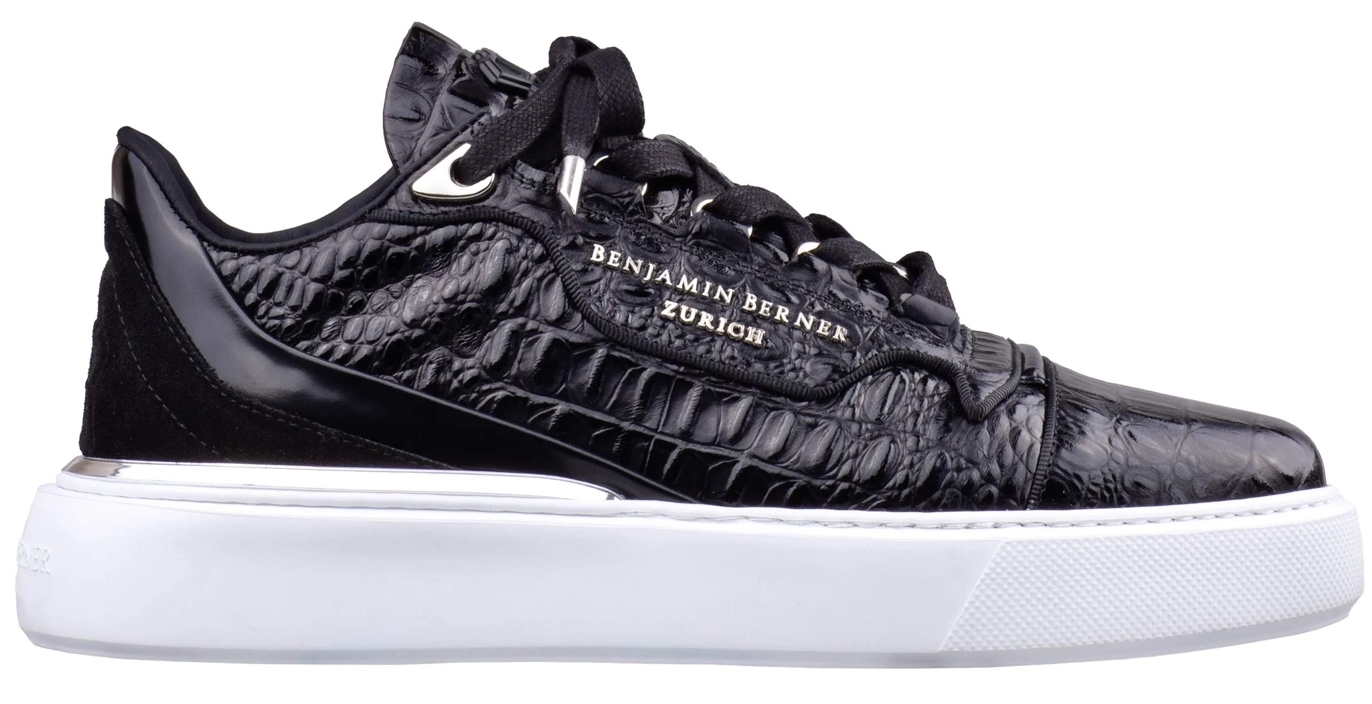 BNJ RAPHAEL Low-Top BLACK ALLIGATOR EFFECT - Image 2