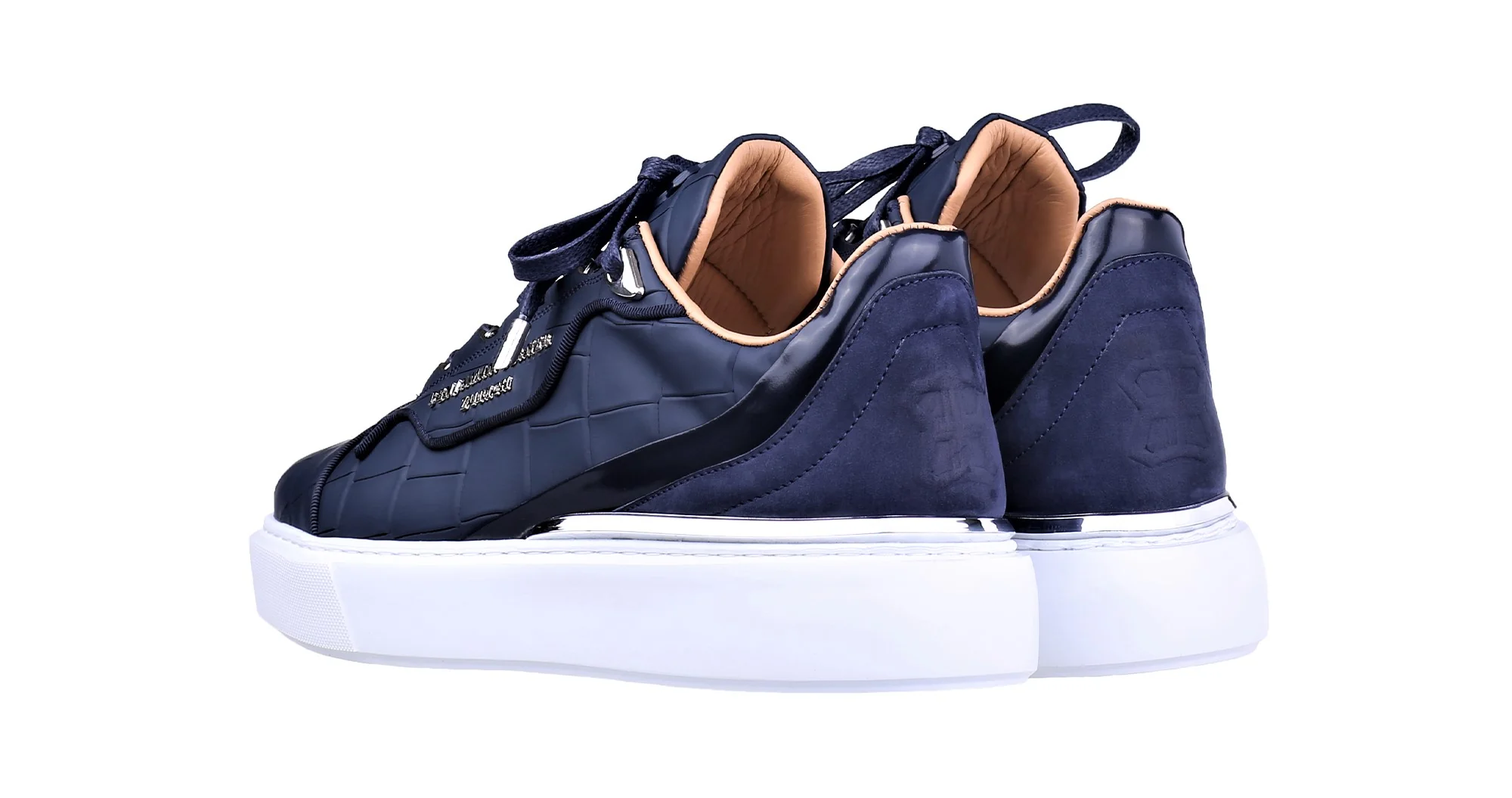 BNJ RAPHAEL Low-Top NAVY MATT CROCODILE - Image 3