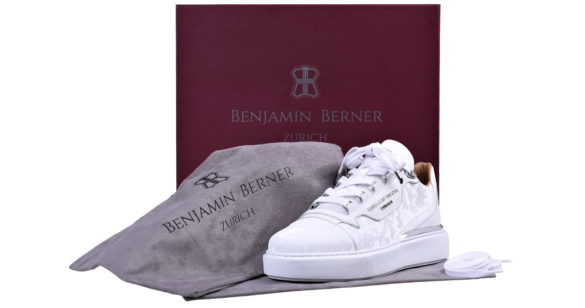 BNJ RAPHAEL Low-Top WHITE REFLECTIVE CAMOUFLAGE CALFSKIN - Image 4