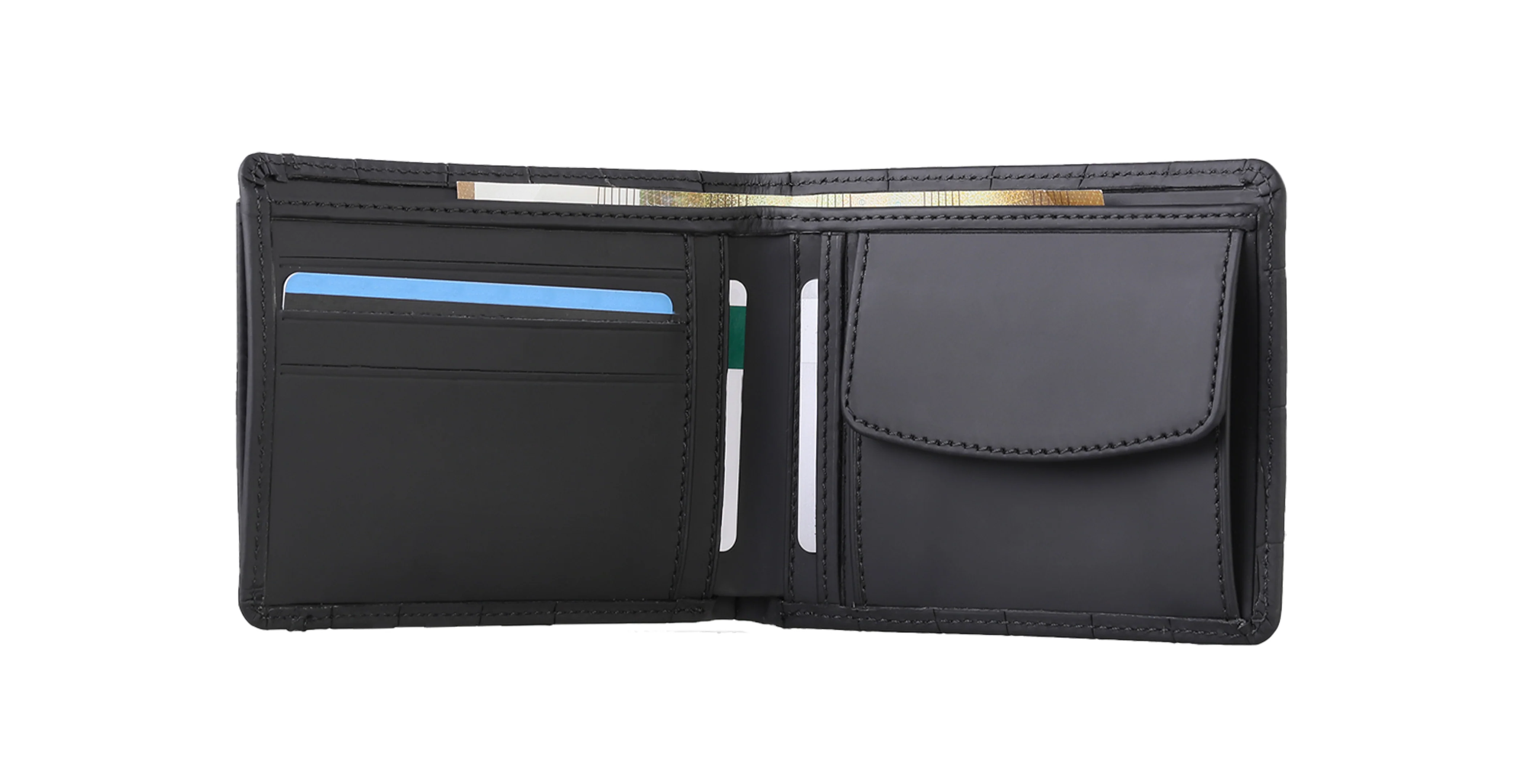 BNJ WALLET WITH SEPARATE CARD HOLDER BLACK PYTHON CUT MATT NAPPA - Image 3