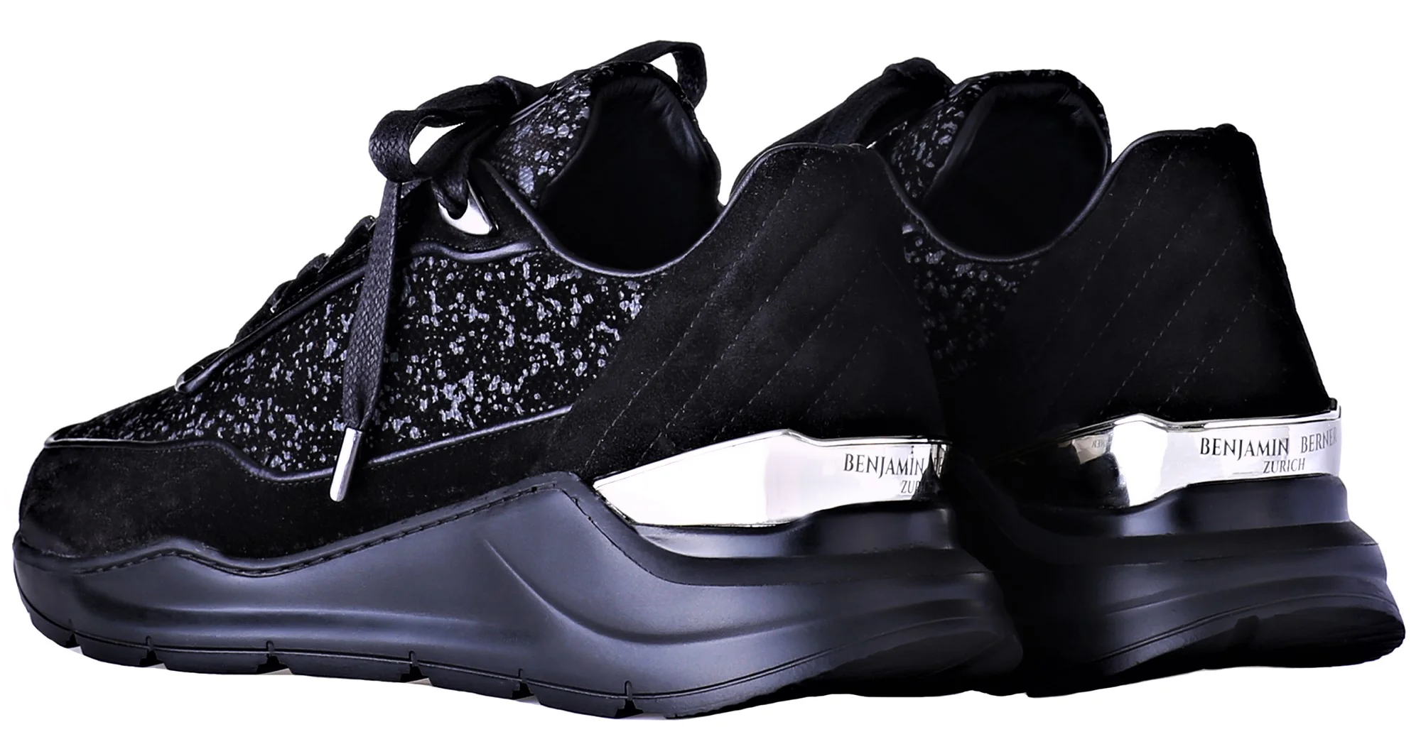 LOW-TOP BNJ HECTOR RUNNER BLACK GALAXY WAXED SUEDE - Image 3