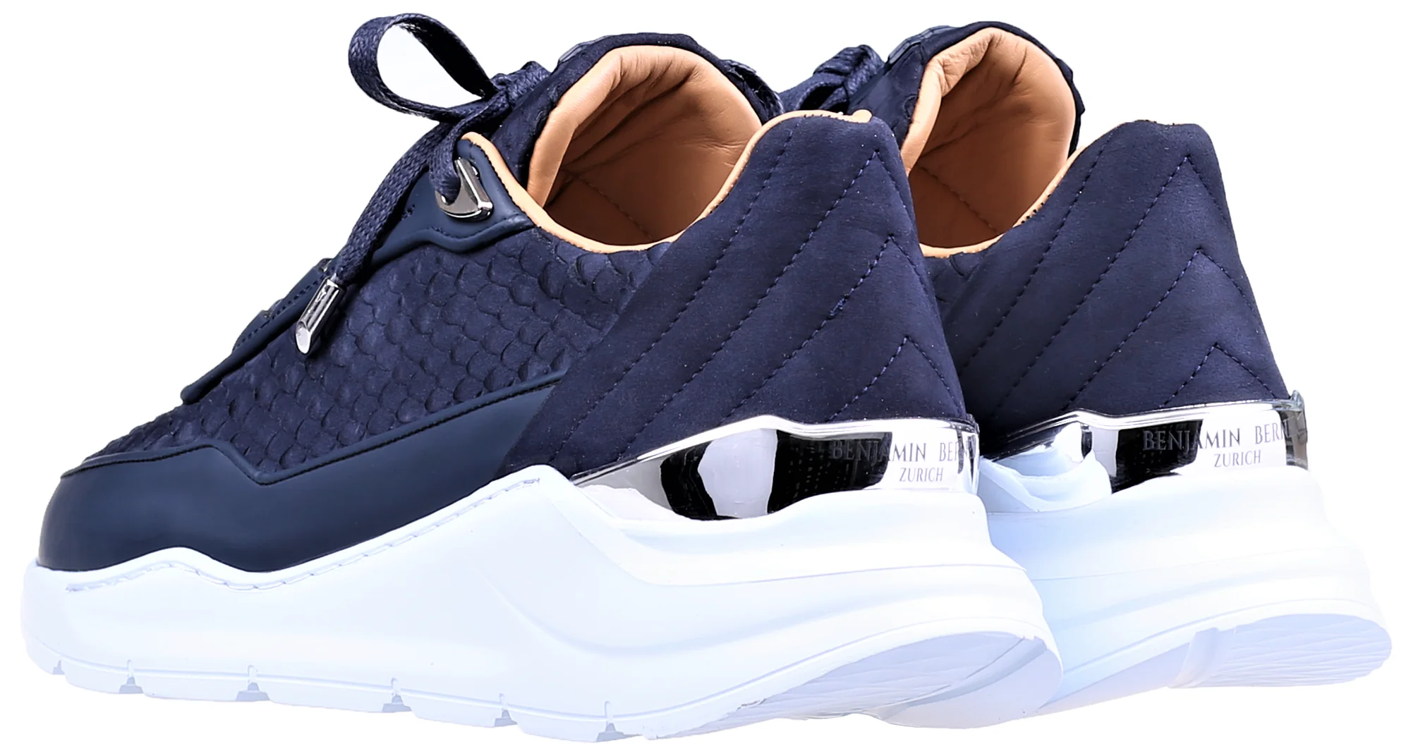 LOW-TOP BNJ HECTOR RUNNER NAVY BLUE PYTHON CUT -MATT NAPPA - Image 3